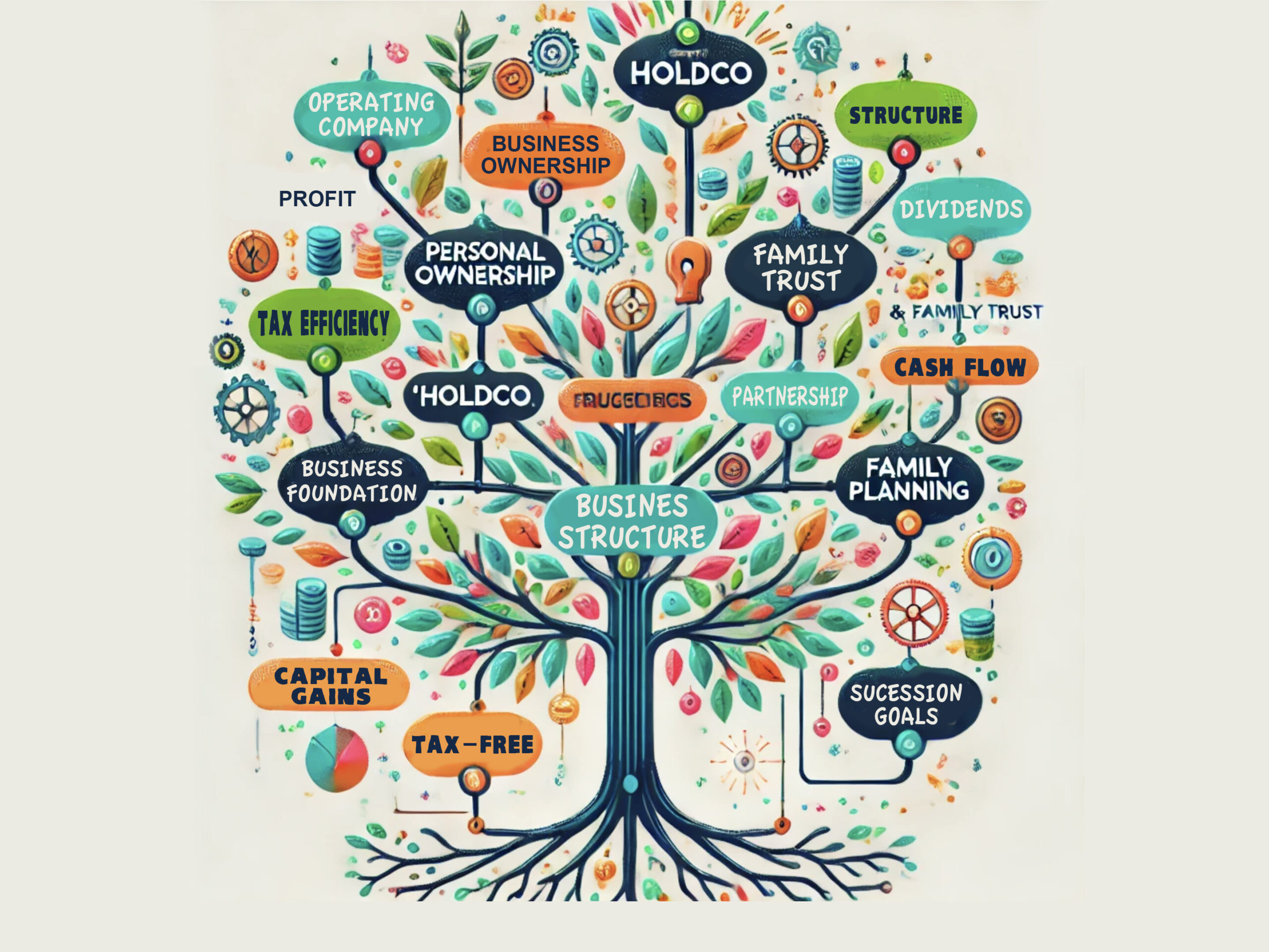 A tree with all the business structure vocabulary.
