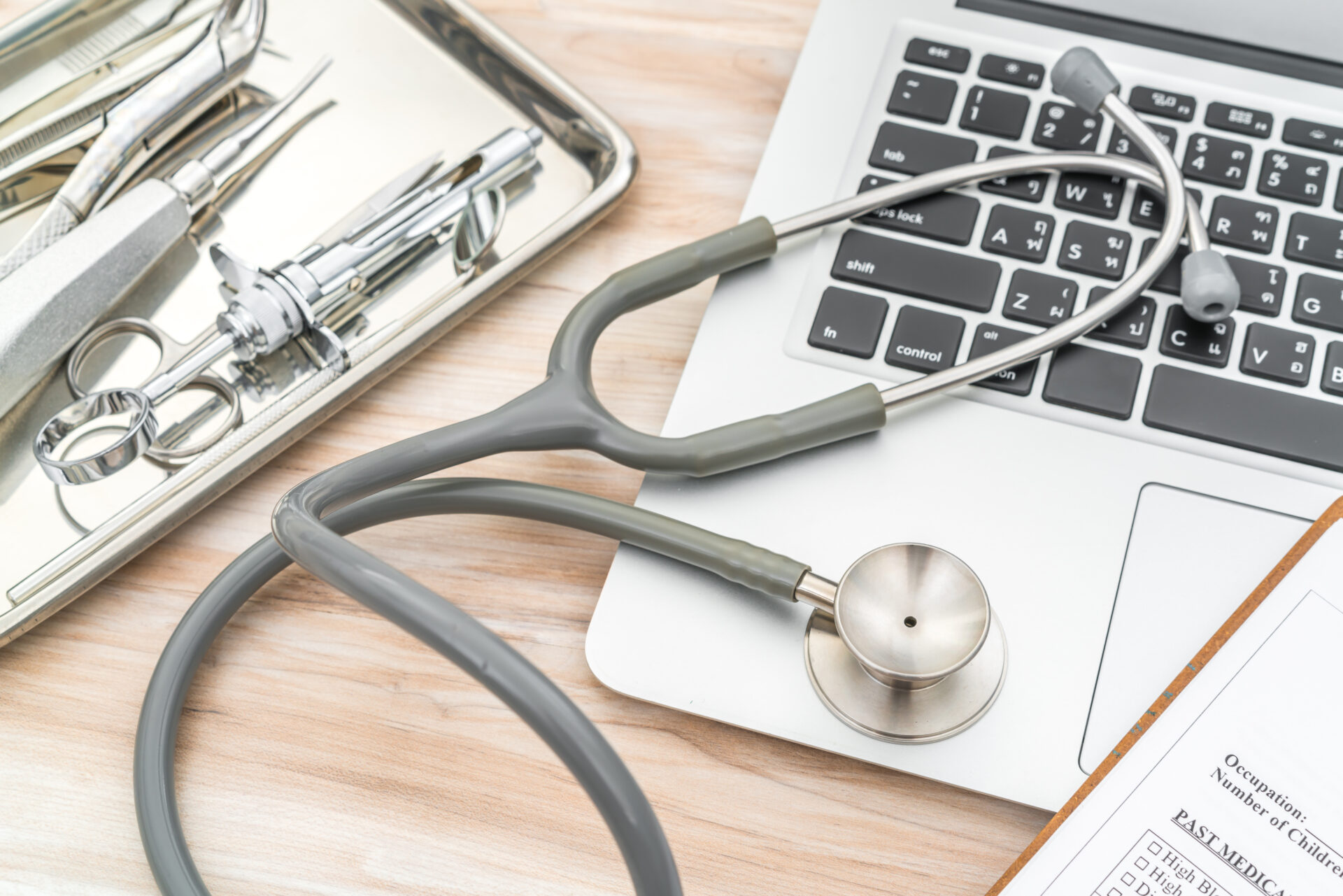 Dental tools and equipment.