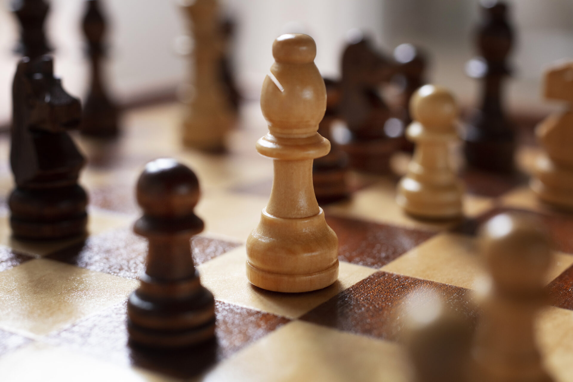 classic chess board planning the next strategic move